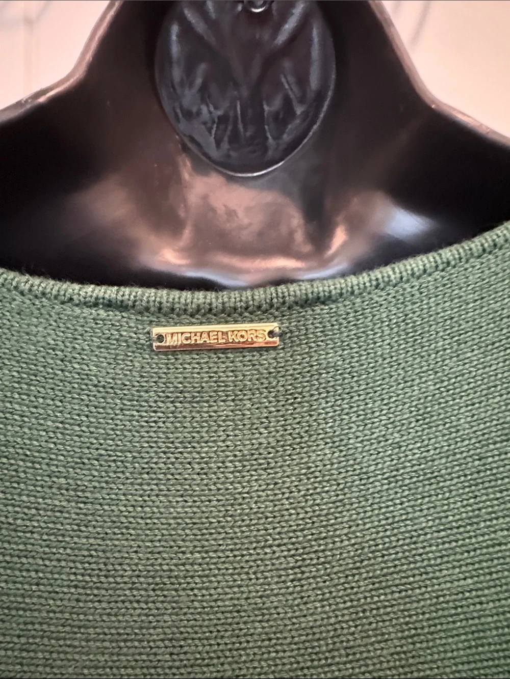 Michael Kors Forest Green Knit Top with Crew Neck